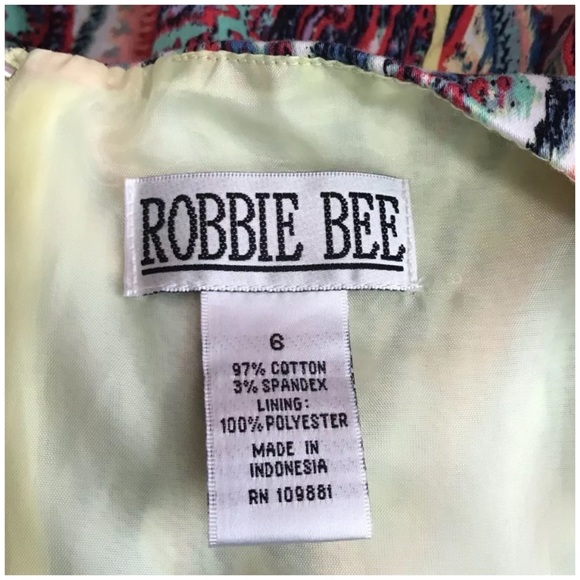 Robbie Bee Dress sz 6 Sleeveless Paisley - Picture 5 of 6
